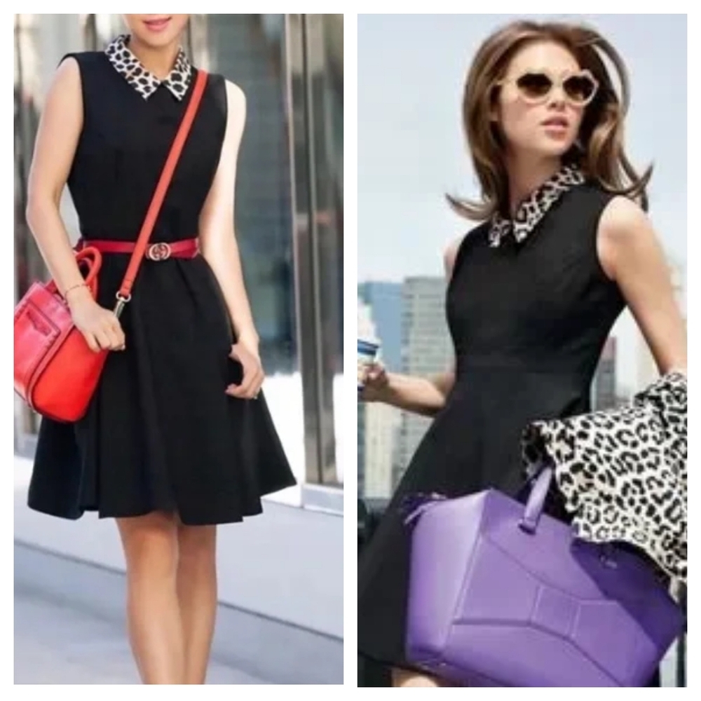 Kate Spade Rissa Fit And Flare Black Dress Knee Length Size 8